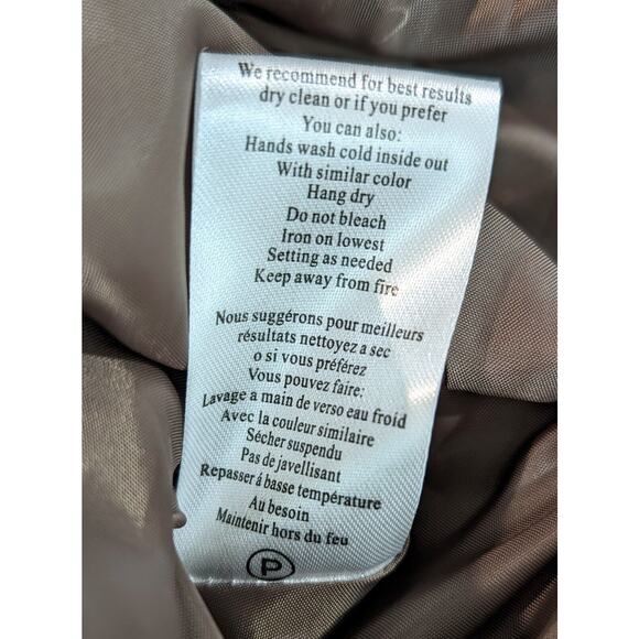 SAMUEL DONG Bubble Hem Trench Coat Dress SZ L Silver Gray Belted Party Event NWT - Picture 9 of 9